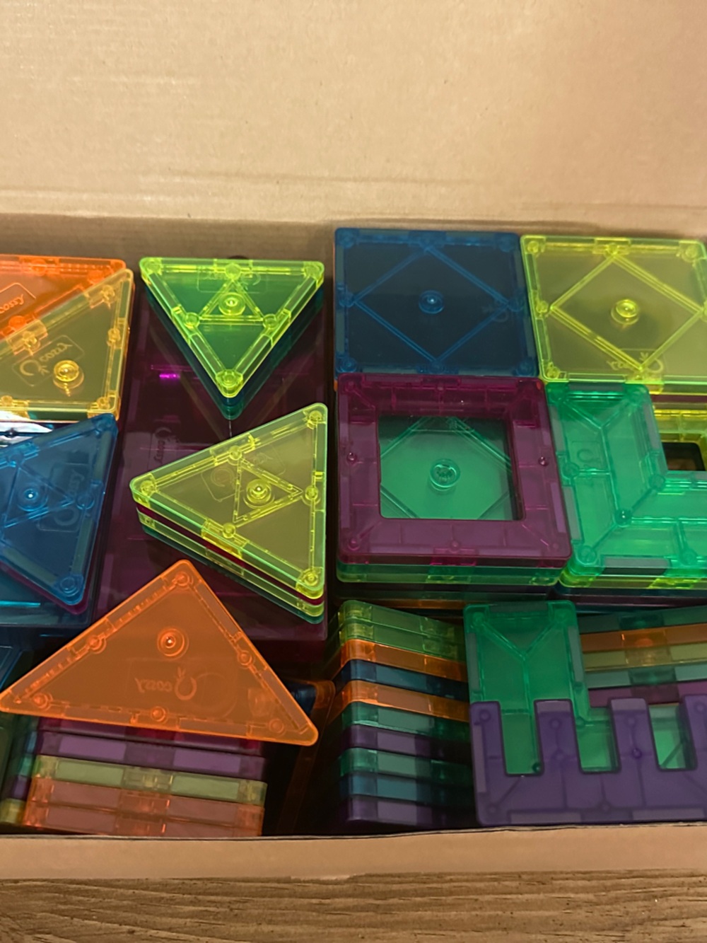 Transparent Magnetic Building Tiles Set — Multicolor